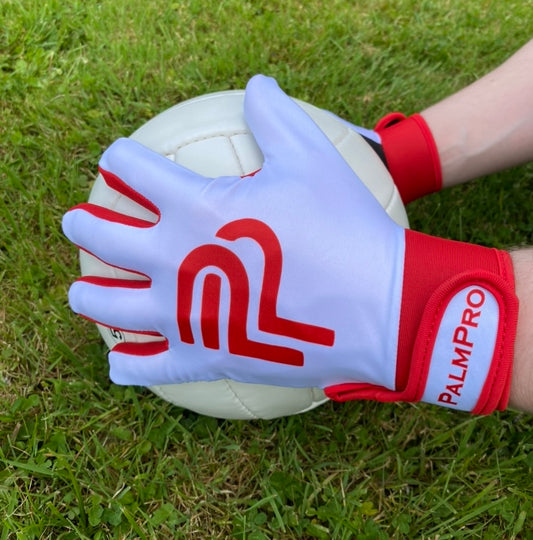 Red and White Gaelic Gloves