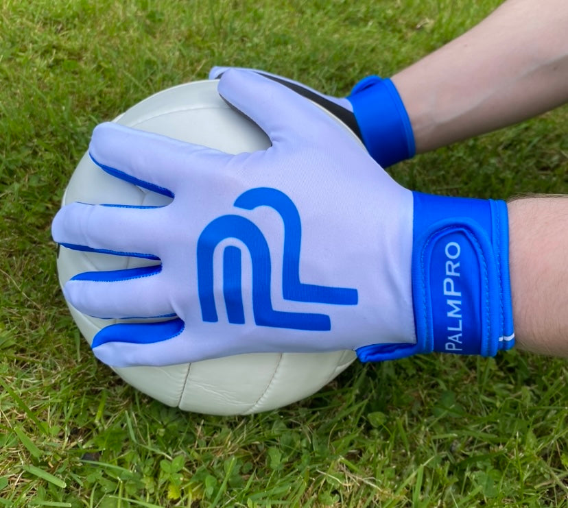 Blue and White Gaelic Gloves