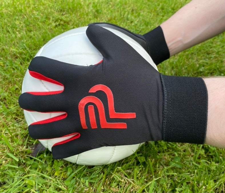 Strapless Red and Black Gaelic Gloves