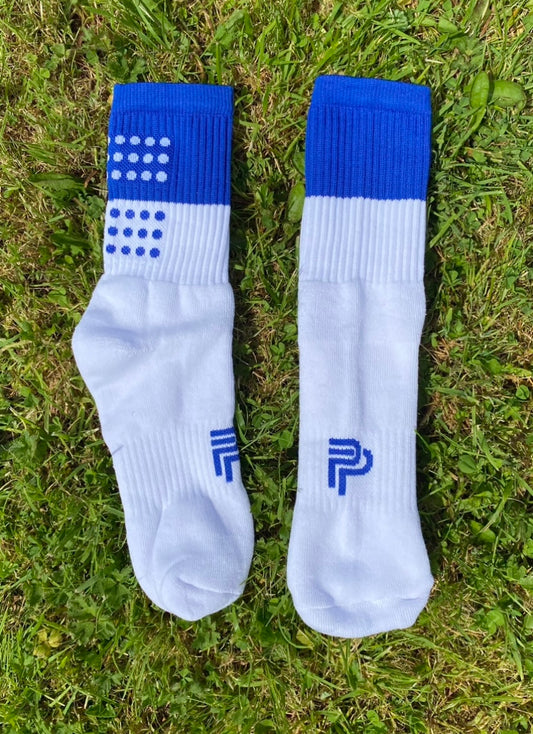 Blue and White Socks